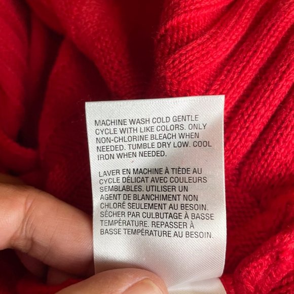 Charter Club Mixed-Stitch Mock-Neck Sweater Ravishing Red Size XL - E19 - Picture 11 of 11